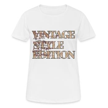 VINTAGE STYLE - Frauen T-Shirt atmungsaktiv - Weiß - Vorne - AI Model Female 172 dark (172cm)