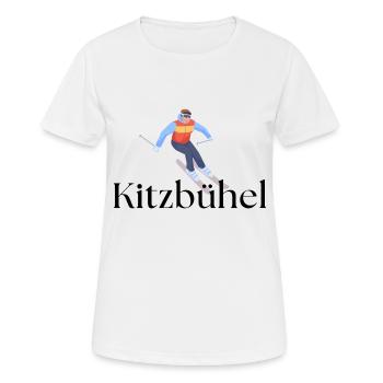 Kitzbühel - Alpes - Ski - Après-ski - T-shirt respirant Femme - blanc - Devant - AI Model Female 172 dark (172cm)