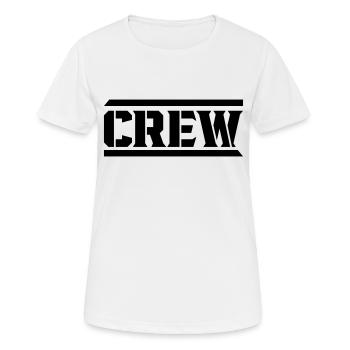 Crew - Frauen T-Shirt atmungsaktiv - Weiß - Vorne - AI Model Female 172 dark (172cm)