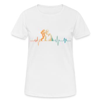 Retro Herzschlag Graffiti - Frauen T-Shirt atmungsaktiv - Weiß - Vorne - AI Model Female 172 dark (172cm)