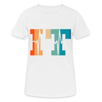 Battement de cœur rétro information technology - T-shirt respirant Femme - blanc - Devant - AI Model Female 172 dark (172cm)