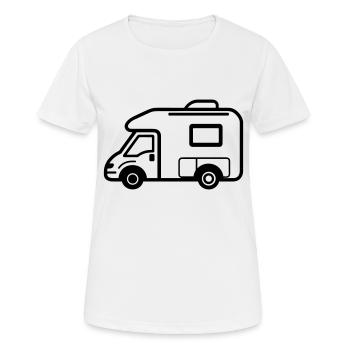 Wohnmobil - Frauen T-Shirt atmungsaktiv - Weiß - Vorne - AI Model Female 172 dark (172cm)