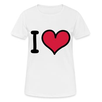 I Heart 3-colors - T-shirt respirant Femme - blanc - Devant - AI Model Female 172 dark (172cm)