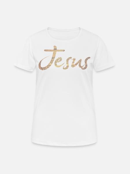Jésus - T-shirt respirant Femme - blanc