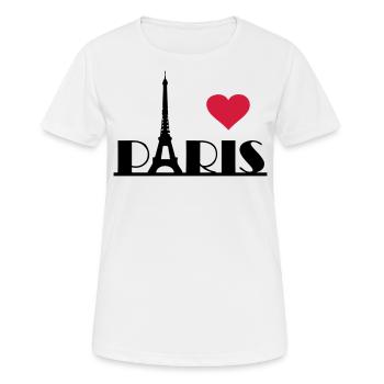 I love Paris Frankreich Eiffelturm Herz - Frauen T-Shirt atmungsaktiv - Weiß - Vorne - AI Model Female 172 dark (172cm)