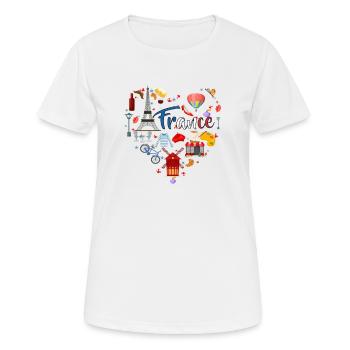 France Idée de cadeau - T-shirt respirant Femme - blanc - Devant - AI Model Female 172 dark (172cm)