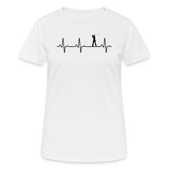 ECG battement de coeur golf golfeur conception - T-shirt respirant Femme - blanc - Devant - AI Model Female 172 dark (172cm)