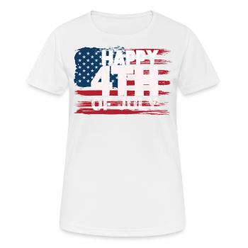 4 juillet - Jour de l’indépendance - T-shirt respirant Femme - blanc - Devant - AI Model Female 172 dark (172cm)