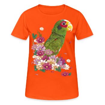 Le perroquet yucatèque - T-shirt respirant Femme - orange néon - Devant - AI Model Female 172 dark (172cm)