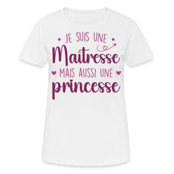 Herrin und Prinzessin - Beeindruckende Herrin - Frauen T-Shirt atmungsaktiv - Weiß - Vorne - AI Model Female 172 dark (172cm)