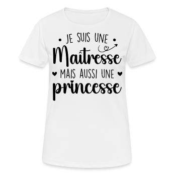 Herrin und Prinzessin - Beeindruckende Herrin - Frauen T-Shirt atmungsaktiv - Weiß - Vorne - AI Model Female 172 dark (172cm)