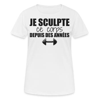 Ich forme diesen Körper, Bodybuilding, Muskeln, Humor - Frauen T-Shirt atmungsaktiv - Weiß - Vorne - AI Model Female 172 dark (172cm)