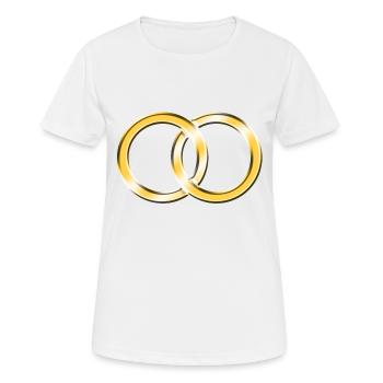 Ehe-Ringe - Frauen T-Shirt atmungsaktiv - Weiß - Vorne - AI Model Female 172 dark (172cm)