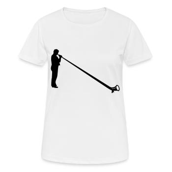 Alpenhorn - Frauen T-Shirt atmungsaktiv - Weiß - Vorne - AI Model Female 172 dark (172cm)
