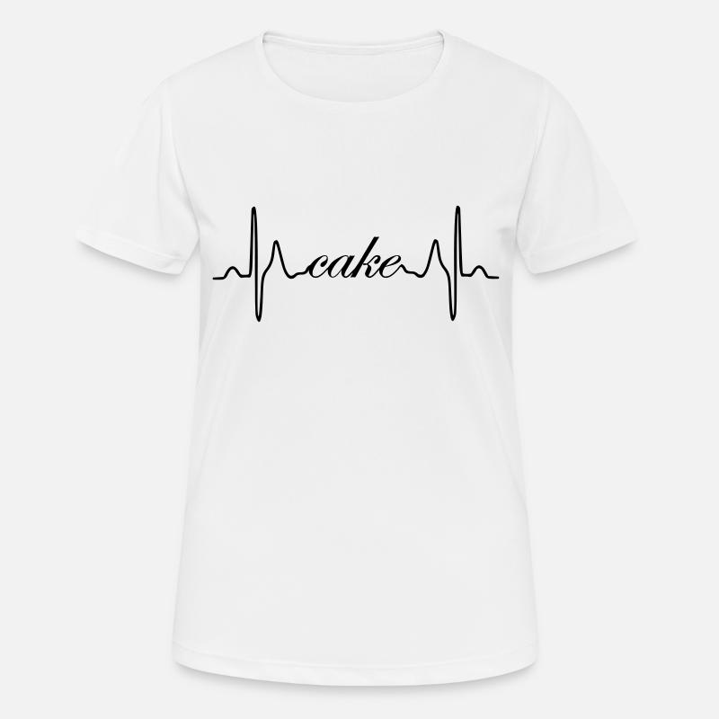 Pie Cake Heartbeat ECG - Women's Breathable T-Shirt - white