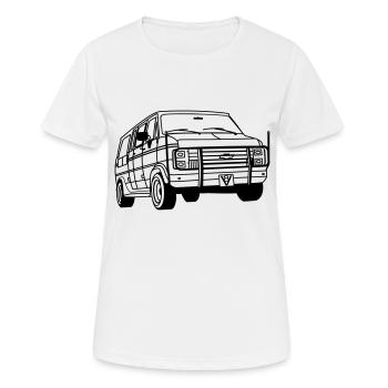 ChevyVan01_1 - Frauen T-Shirt atmungsaktiv - Weiß - Vorne - AI Model Female 172 dark (172cm)