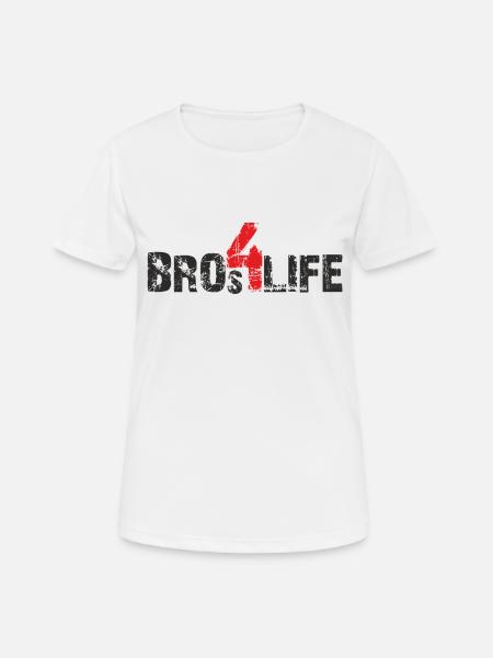 bros 4 life - black-red - Women's Breathable T-Shirt - white