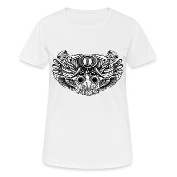 Moteur - T-shirt respirant Femme - blanc - Devant - AI Model Female 172 dark (172cm)