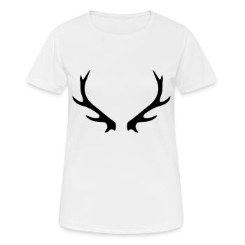 Hirschgeweih - Frauen T-Shirt atmungsaktiv - Weiß - Vorne - AI Model Female 172 dark (172cm)