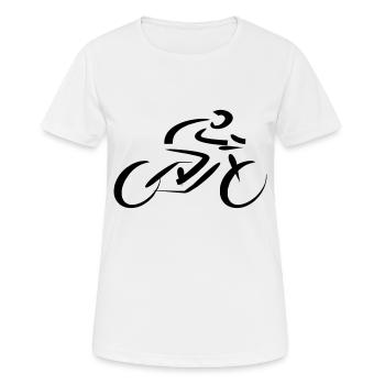Radsport - Frauen T-Shirt atmungsaktiv - Weiß - Vorne - AI Model Female 172 dark (172cm)