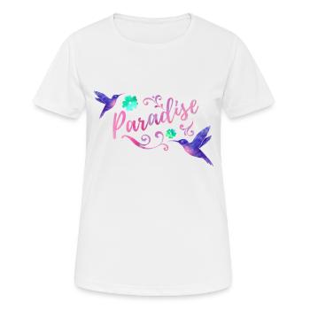 Paradise Watercolor - Frauen T-Shirt atmungsaktiv - Weiß - Vorne - AI Model Female 172 dark (172cm)