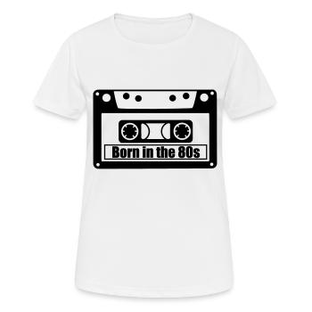 né dans les années 80 - T-shirt respirant Femme - blanc - Devant - AI Model Female 172 dark (172cm)