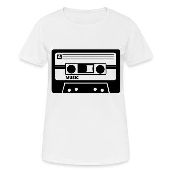 Kassette Cassette Audio Tape 80s - T-shirt respirant Femme - blanc - Devant - AI Model Female 172 dark (172cm)