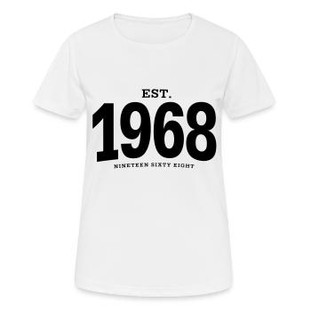 EST. 1968 Nineteen Sixty Eight - Women's Breathable T-Shirt - white - Front - AI Model Female 172 dark (172cm)