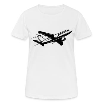 avion - T-shirt respirant Femme - blanc - Devant - AI Model Female 172 dark (172cm)