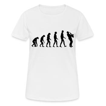 saxophone evolution - T-shirt respirant Femme - blanc - Devant - AI Model Female 172 dark (172cm)