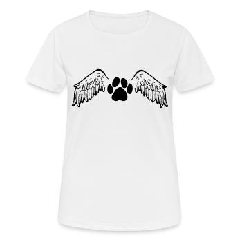 Hundepfote mit Engelsflügeln - Frauen T-Shirt atmungsaktiv - Weiß - Vorne - AI Model Female 172 dark (172cm)