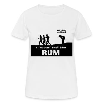 Rum Jogging_Below - Frauen T-Shirt atmungsaktiv - Weiß - Vorne - AI Model Female 172 dark (172cm)