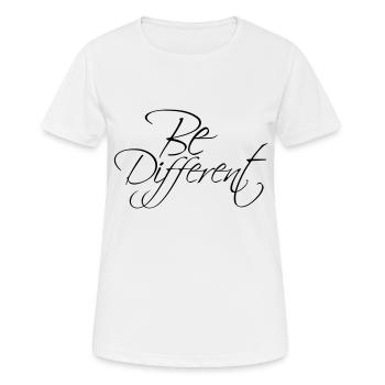 Text Be Different Be You Design - Women's Breathable T-Shirt - white - Front - AI Model Female 172 dark (172cm)
