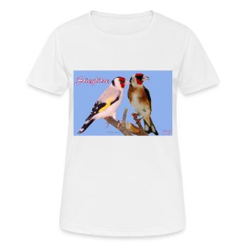 Stieglitze - Frauen T-Shirt atmungsaktiv - Weiß - Vorne - AI Model Female 172 dark (172cm)