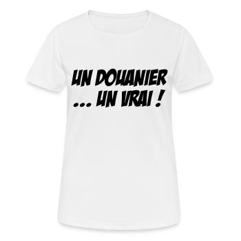 Douanier / Douane / Douanière / Police / Frontière - T-shirt respirant Femme - blanc - Devant - AI Model Female 172 dark (172cm)