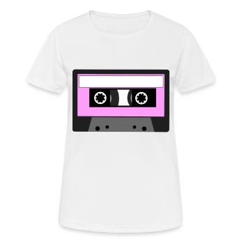 Cassette Tape - Pink - Women's Breathable T-Shirt - white - Front - AI Model Female 172 dark (172cm)