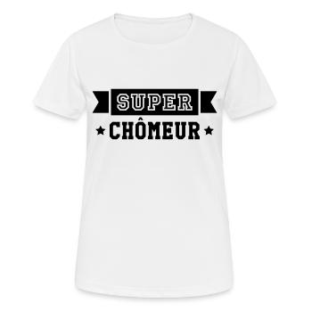 Chômeur / Travail / Chômage / Chomeuse / Emploi - T-shirt respirant Femme - blanc - Devant - AI Model Female 172 dark (172cm)