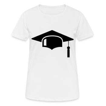 Abschluss - Frauen T-Shirt atmungsaktiv - Weiß - Vorne - AI Model Female 172 dark (172cm)