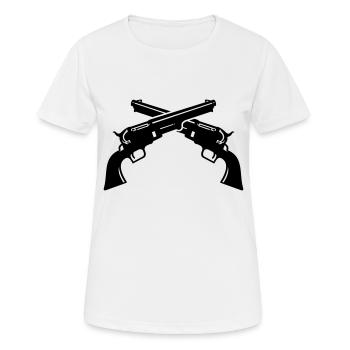 Pistolets Croisés / Colts Croisés (2c) - T-shirt respirant Femme - blanc - Devant - AI Model Female 172 dark (172cm)