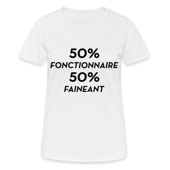 fonctionnaire / service public / mairie / état - T-shirt respirant Femme - blanc - Devant - AI Model Female 172 dark (172cm)