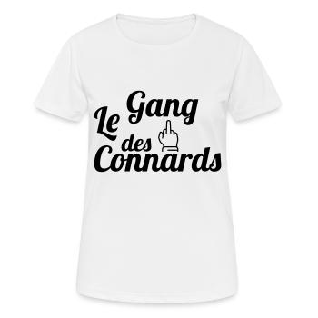 Connard / Connasse / Insulte / Con / Vulgaire - T-shirt respirant Femme - blanc - Devant - AI Model Female 172 dark (172cm)