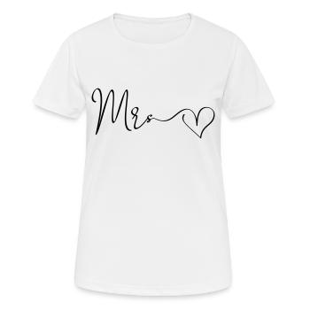 Mrs. Big Heart personalsierbar - Frauen T-Shirt atmungsaktiv - Weiß - Vorne - AI Model Female 172 dark (172cm)