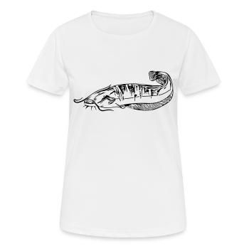 Wels - Welsangeln - Frauen T-Shirt atmungsaktiv - Weiß - Vorne - AI Model Female 172 dark (172cm)