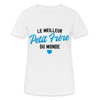 le meilleur petit frère du monde - T-shirt respirant Femme - blanc - Devant - AI Model Female 172 dark (172cm)