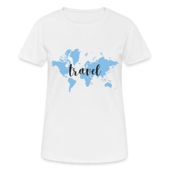 travel - T-shirt respirant Femme - blanc - Devant - AI Model Female 172 dark (172cm)
