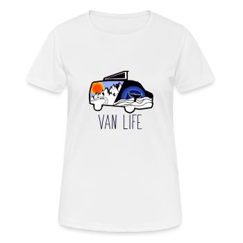 VAN LIFE VANLIFER NOMADS - T-shirt respirant Femme - blanc - Devant - AI Model Female 172 dark (172cm)