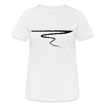 Strich Kunst Pinselstrich Unterstrich Riss Linie - Frauen T-Shirt atmungsaktiv - Weiß - Vorne - AI Model Female 172 dark (172cm)
