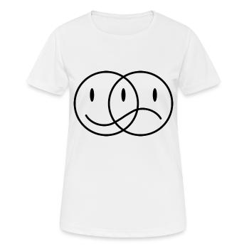 Funny Smile Who Smiles and Is Sad - Women's Breathable T-Shirt - white - Front - AI Model Female 172 dark (172cm)
