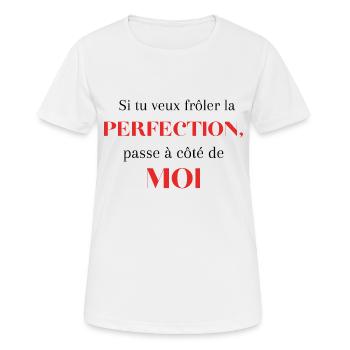 la perfection - T-shirt respirant Femme - blanc - Devant - AI Model Female 172 dark (172cm)