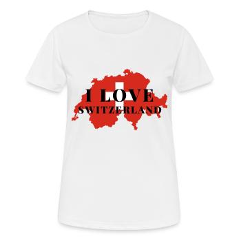 J’aime la Suisse Suisse Suisse - T-shirt respirant Femme - blanc - Devant - AI Model Female 172 dark (172cm)